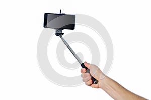 Man using a selfie stick