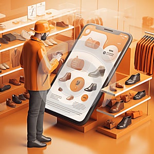 Man using smart phone for shopping online .Shopping online concept.