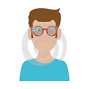 man using smartglasses tech vector illustration