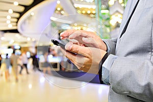 Man using Smartphone or Mobile Phone