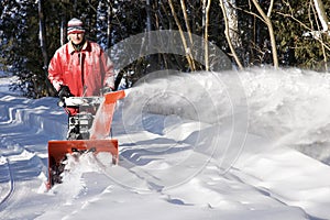 Man using Snow Blower