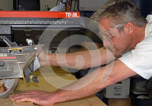 Man using table saw