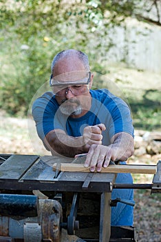 Man using table saw