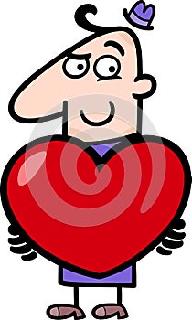 Man with valentine cartoon illustration