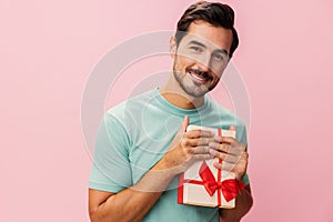 Man valentine holiday present guy male gift birthday sale celebrate happy surprise christmas box