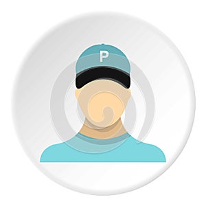 Man valet icon, flat style