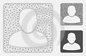 Man Vcard Vector Mesh 2D Model and Triangle Mosaic Icon