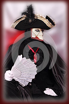 A man in Venetian mask