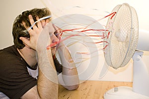 Man and ventilator photo