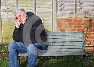 Man very stressed on verge of a panic attack.