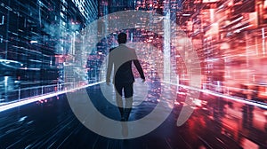 Man in virtual reality - generative AI