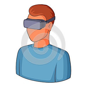 Man with virtual reality goggles icon