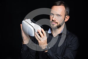 Man with virtual reality headset photo