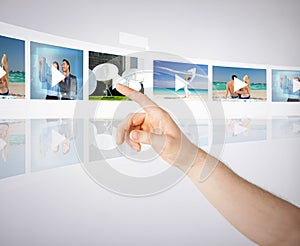 Man with virtual screen