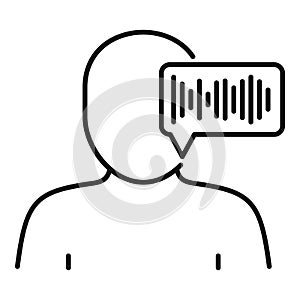 Man voice authentication icon, outline style