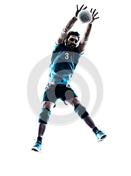 Man volleyball jumping silhouette