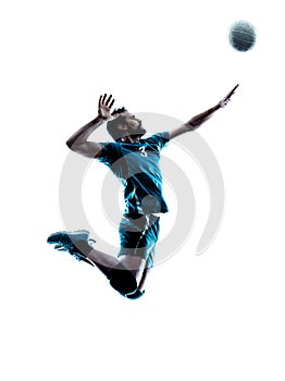 Man volleyball jumping silhouette