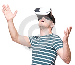 Man in VR glasses