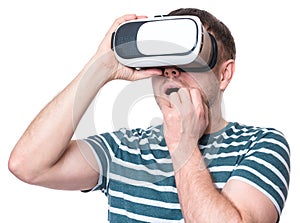 Man in VR glasses