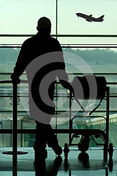 Man waiting at the airport