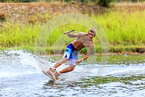 Man Wakeboarding