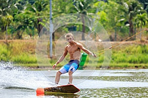 Man Wakeboarding