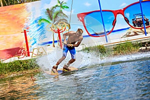 Man Wakeboarding