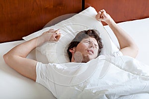 Man waking up softly photo