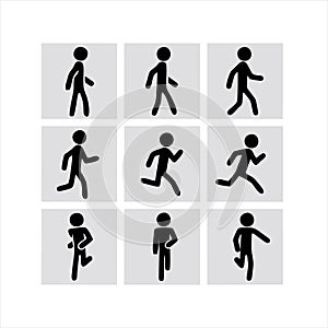 Man walk icon . Walking man vector icon. People walk sign illustration.