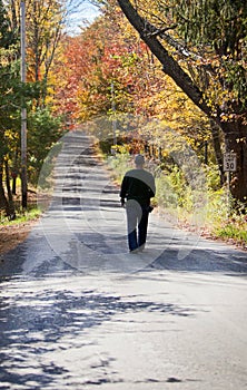 Man walking down the road