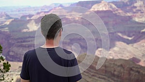 Man walking in Grand Canyon