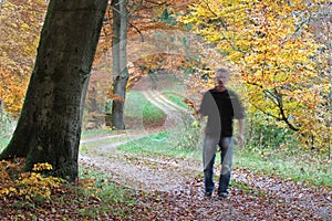 Man walking in Ravnsholt forest