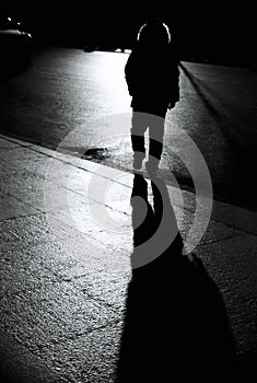 Man walking on the street photo