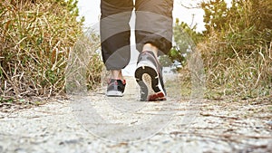 Man Walking on trail Track Outdoor Jogging exercise
