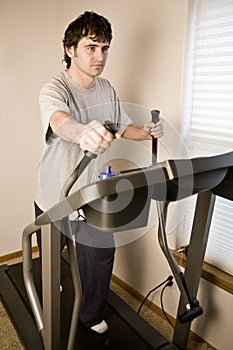 Man walking on treadmill