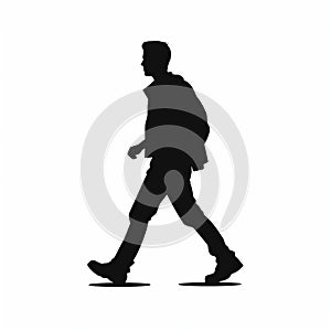 a man walking with white background Shillouette Pictures