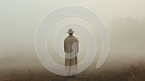Beige Fog: A Brooding Mood In An Eerie Landscape photo