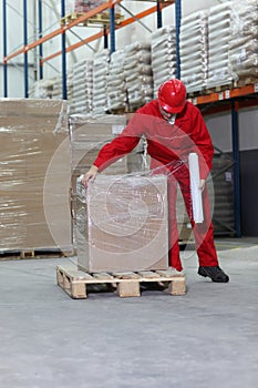 Man in warehouse