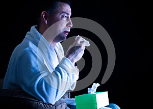 Man watching chick flick