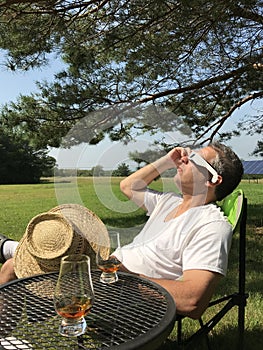 Man Watching Solar Eclipse