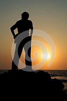 A man watching the sunset