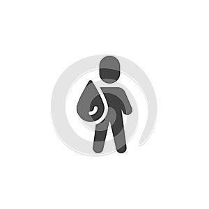 Man and water drop vector icon