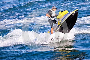 Man on the water motocycle
