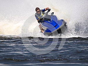 Man on Wave Runner on the water