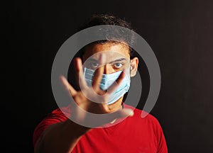 A man wear protective mask against infectious diseases and flu