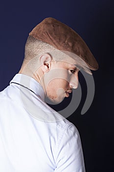 Man wearing a beanie profile