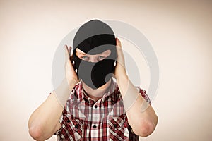 Man wearing black balaclava