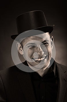 Man wearing a bowler hat