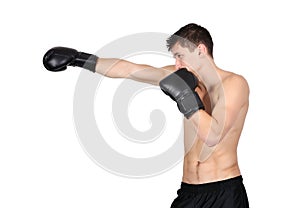 Man wearing boxing gloves