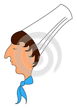 Man wearing a chef hat, illustration, vector